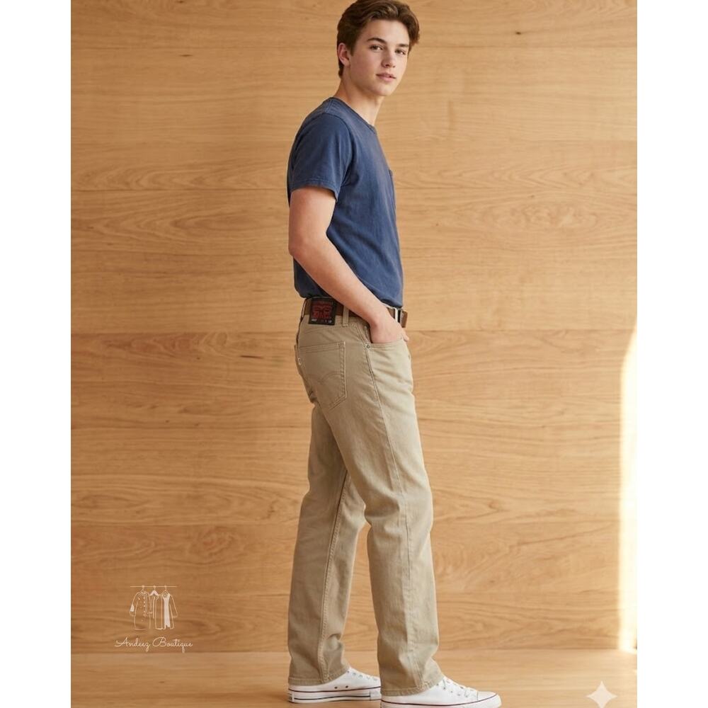 Levi's 559 Relaxed Straight Fit Men’s Tan Khaki Jeans W33‎ L32 Authentic